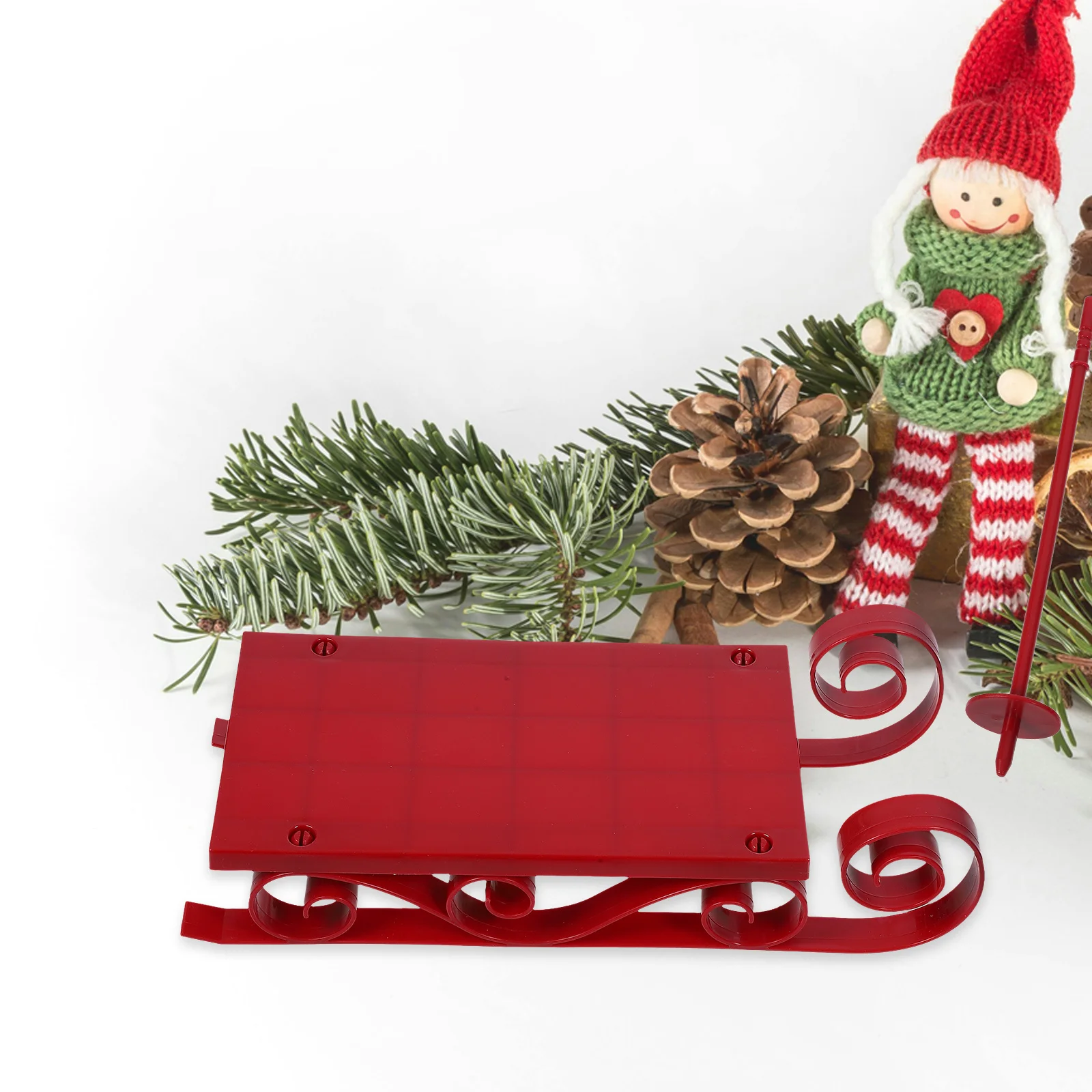 

1 Set Christmas Mini Sleigh Decoration With Skiing Board Xmas Tree Hanging Pendant Festive Home Party Desktop Sled Ornament Xmas