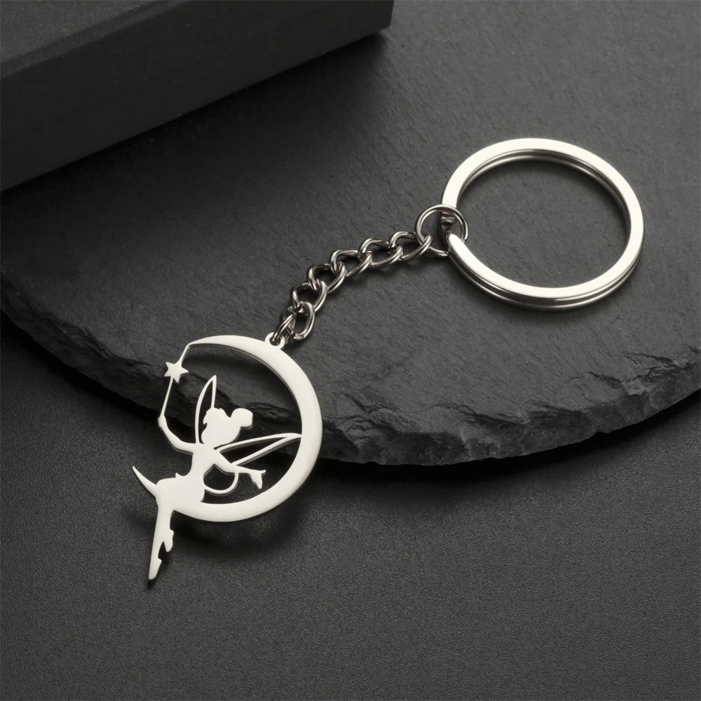 My Shape Fairy Keychain Creative Fantasy Elf Key Ring for Women Girls Stainless Steel Bag Car Keychain Fashion Jewelry Wholesale