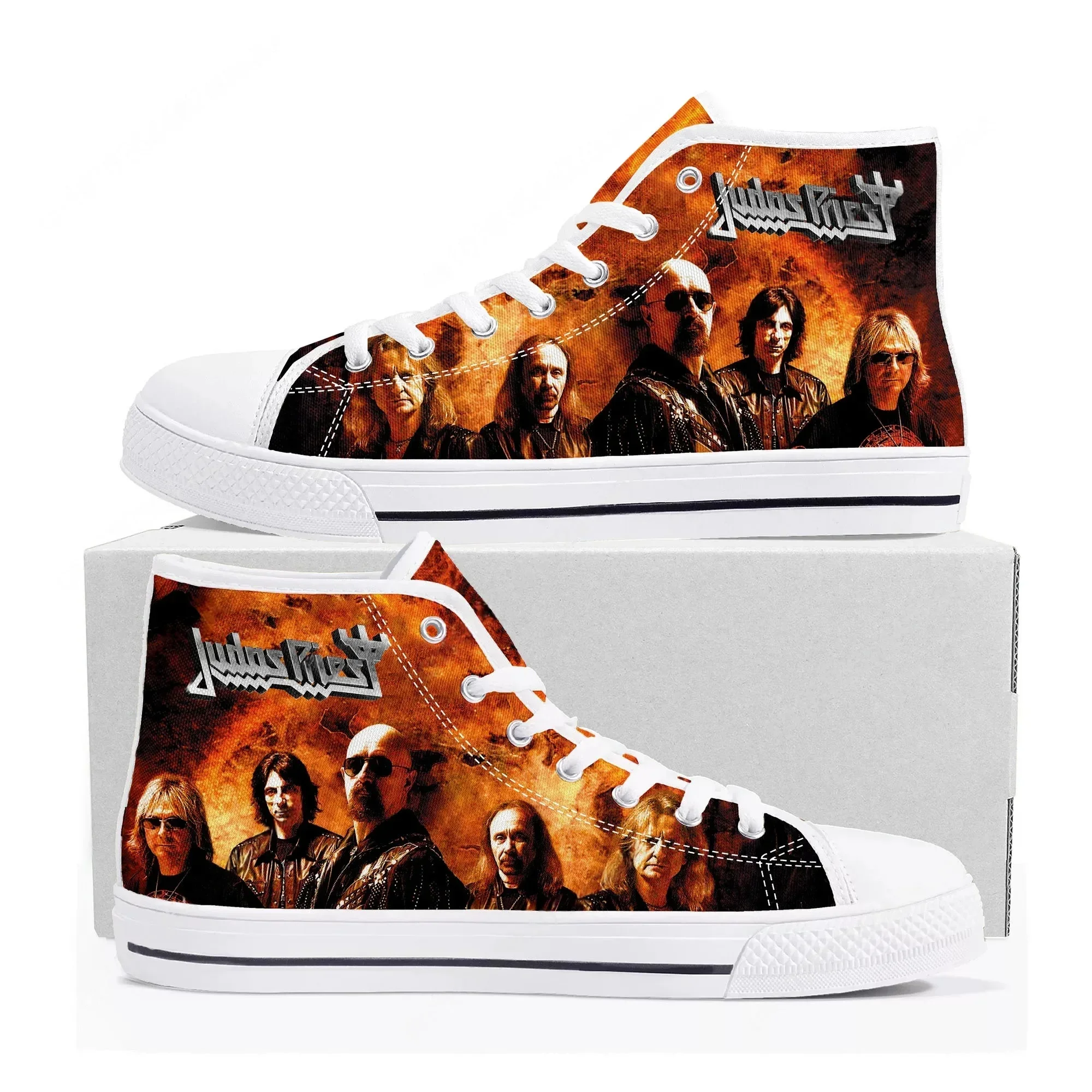 

Кроссовки Judas Priest Heavy Metal Rock Band, высокие, высококачественные, мужские и женские, из канваса, повседневные, на заказ, для пар