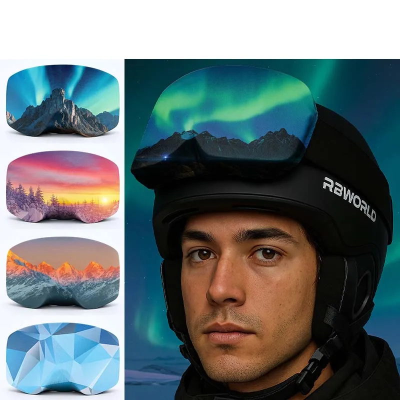 

Adult ski goggles protective cover high elastic lycra animal print snow goggles storage cover lens scratch-proof