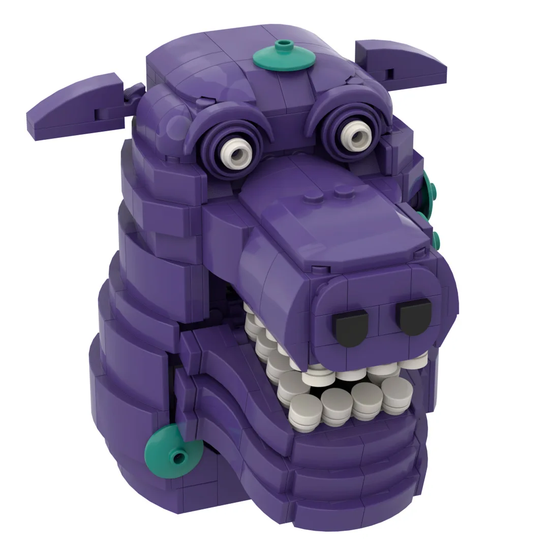 New Chapter Garten of Banban 8 Purple Dog Evil Hippopotamus Mask Model  BUilding Blocks Sets Puzzle Construction Toys Creative view 4