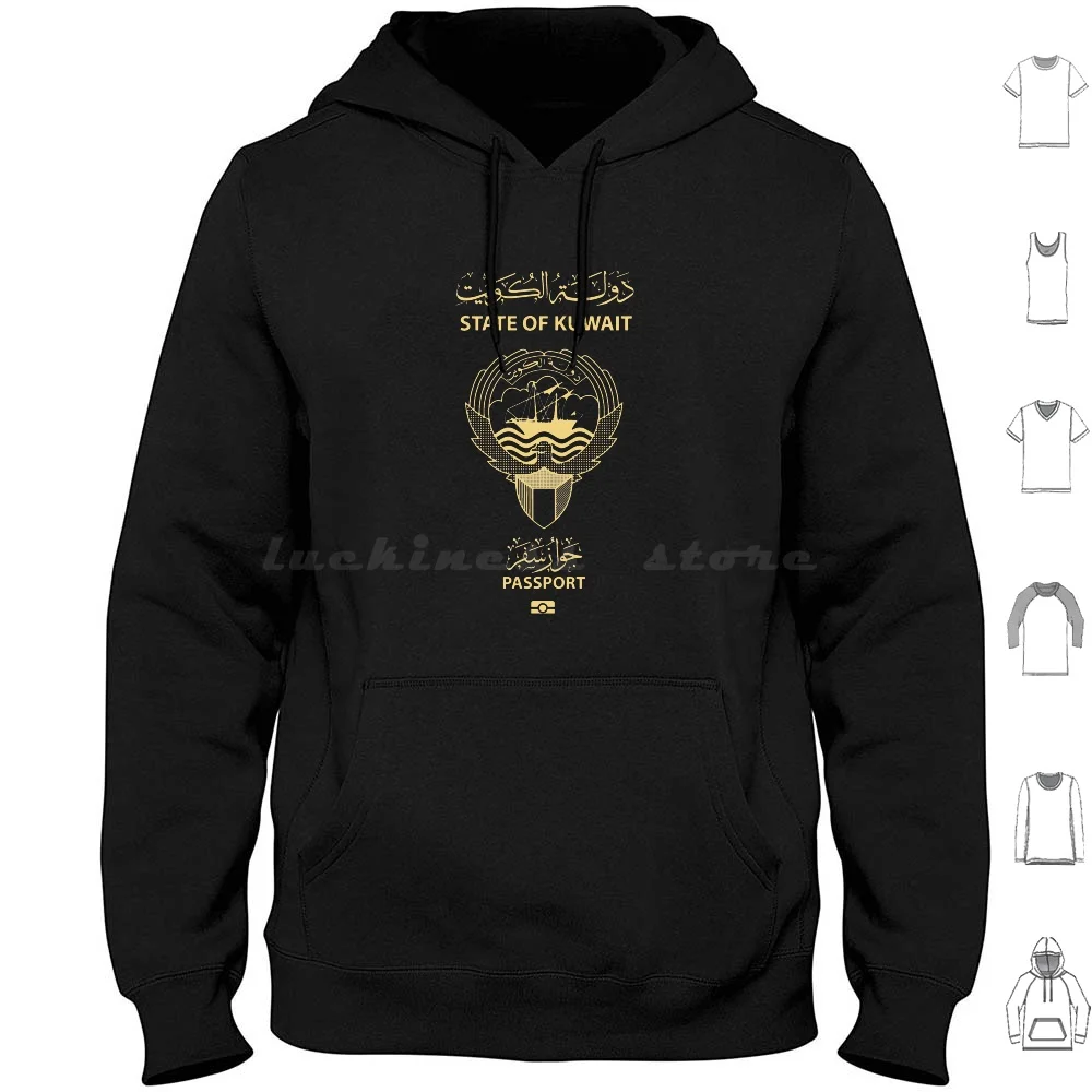 Kuwait Passport Cover Hoodie cotton Long Sleeve Kuwait Passport Cover Kuwait Passport Cover