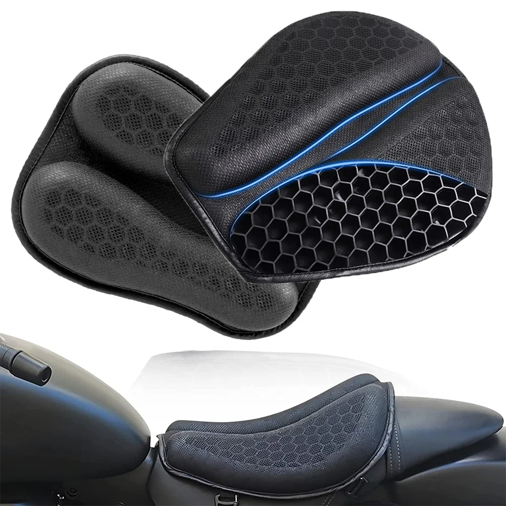 Anti-Slip Motorbike Gel Seat Pad 3D Honeycomb Shock-Absorbing Motorcycle Seat Cushion Breathable Motorcycle Seat Cover Accessory