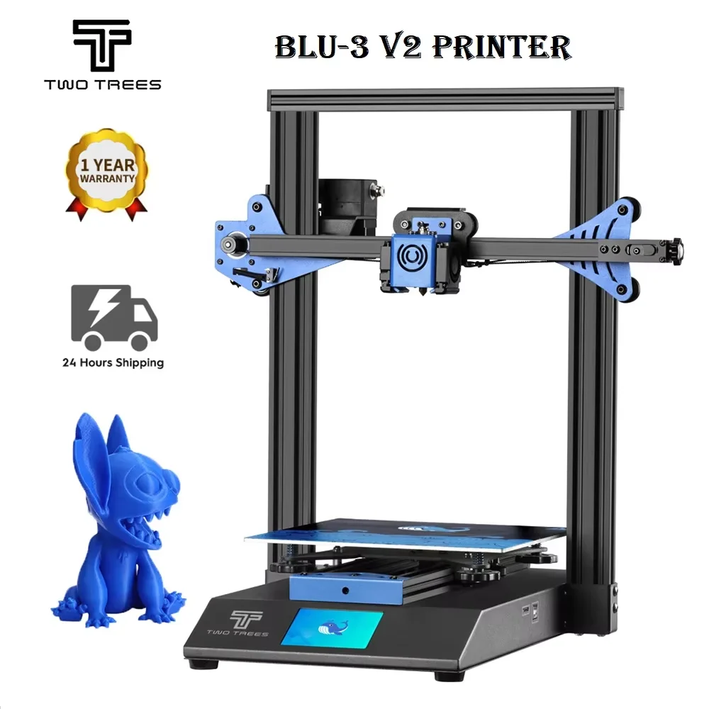 Twotrees 3D Printer Blu-3 V2 230*230*280mm 3D Printer DIY Kit With Dual Drive Extruder 3.5-Inch Touch Screen Facesheild