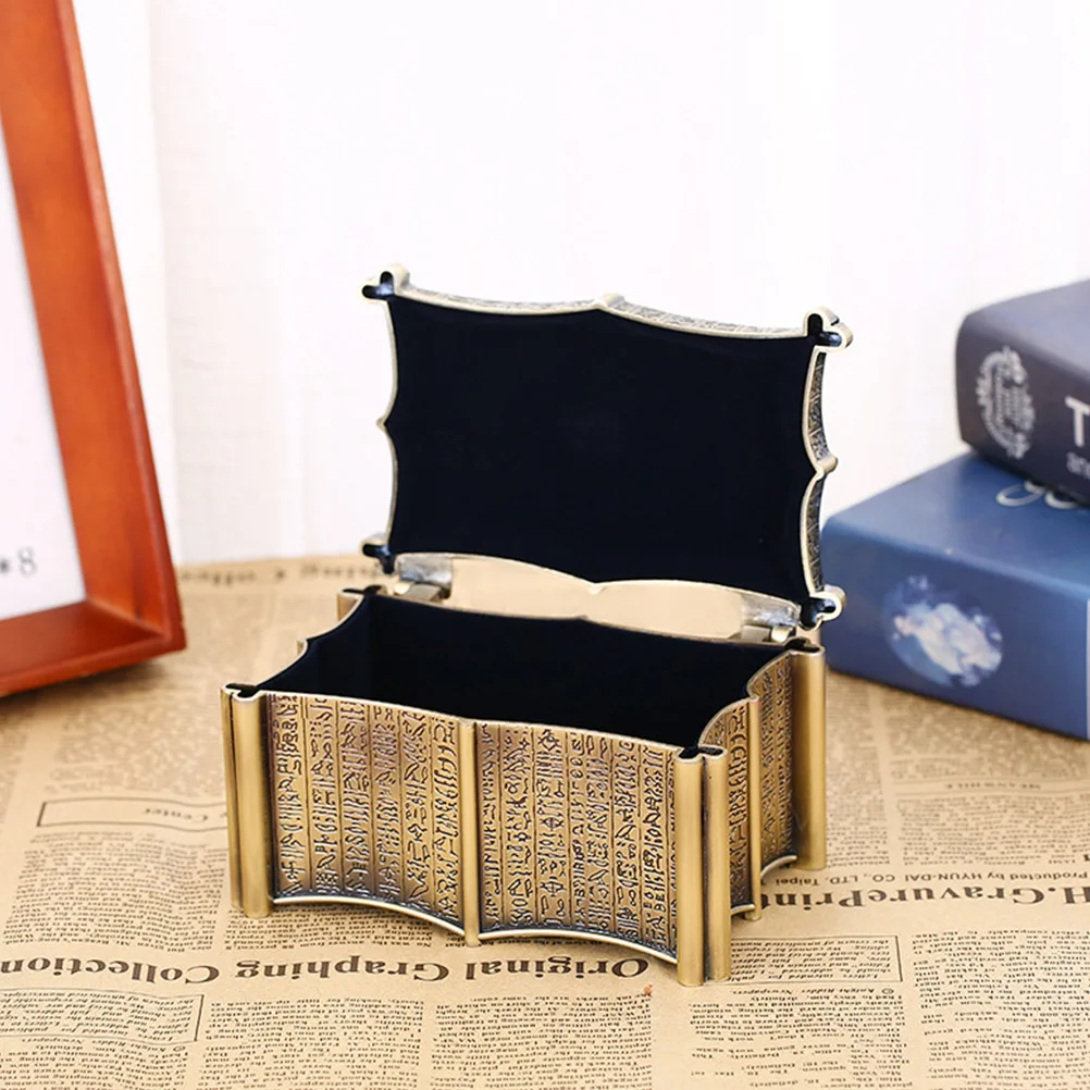 

Vintage Jewelry Box Zinc Alloy Ring Storage Case Oxidation Resistant Jewelry Container For Gift Wedding Decorative Necklace Box