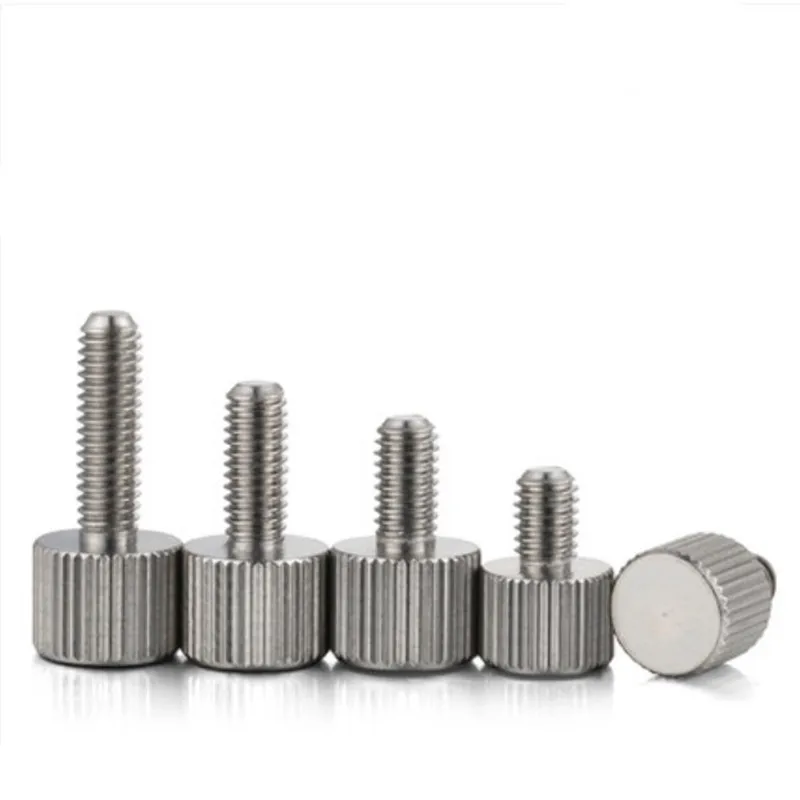 5pcs-10pcs Knurling Small Head Thumb Screw M2 M2.5 M3 M4 M5 M6 M8 A2-70 Stainless Steel Small Head Hand Tighten Screws