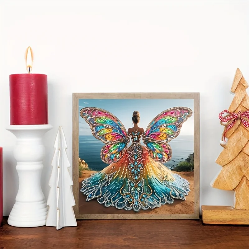 Colorful Angel Wings Series Special Shapes with Crystal Diamond Partial Embroidery, 5D DIY Irregular Shape Diamond Embroidery Se