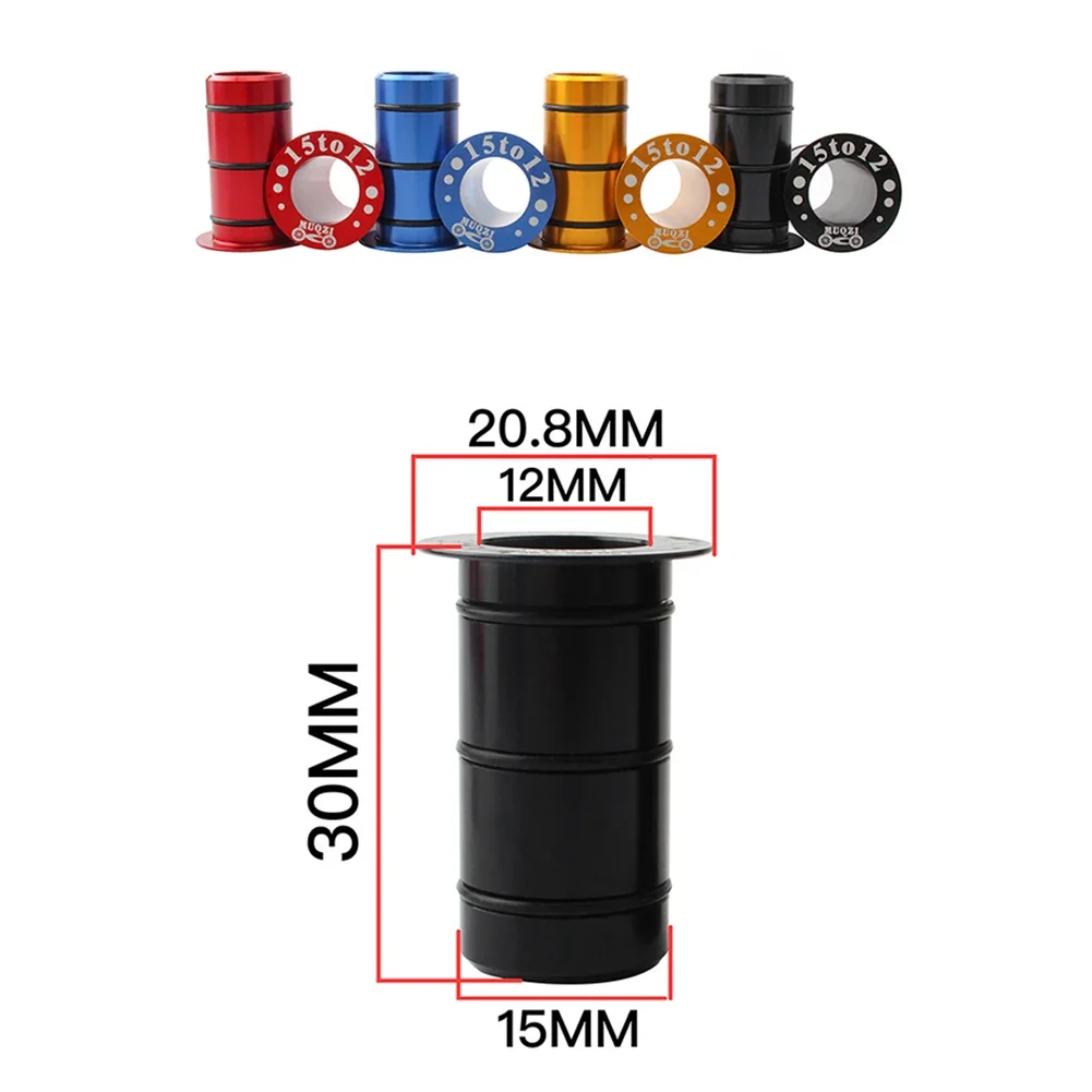 Bike Axle Side Cover 15mm To 12mm Adapter Bearing Steel Bike Hub Thru Axle Gold Hub Adapter Seal Rings Aluminum Alloy Material