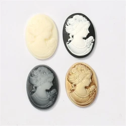10 Pieces New Retro Oval Beauty Head Charm Resin Acrylic Beads Charms Connectors Diy Earrings Jewelry Making Acessories Material
