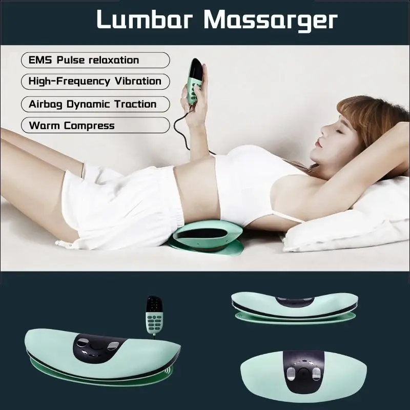 Electric Lumbar Traction Vibration Device with Dynamic Airbag Back Stretching, Waist Massage Spine Support, For Home Travel Gift