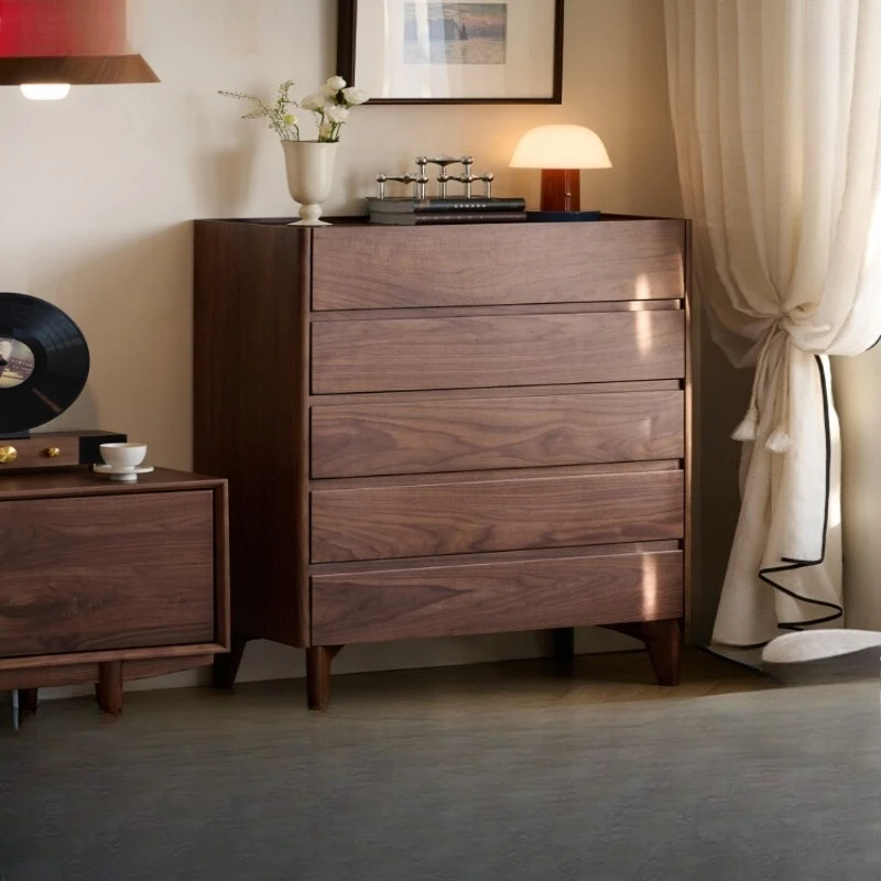 

North American black walnut chest of drawers, all solid wood bedroom chest of drawers, home living room wall locker