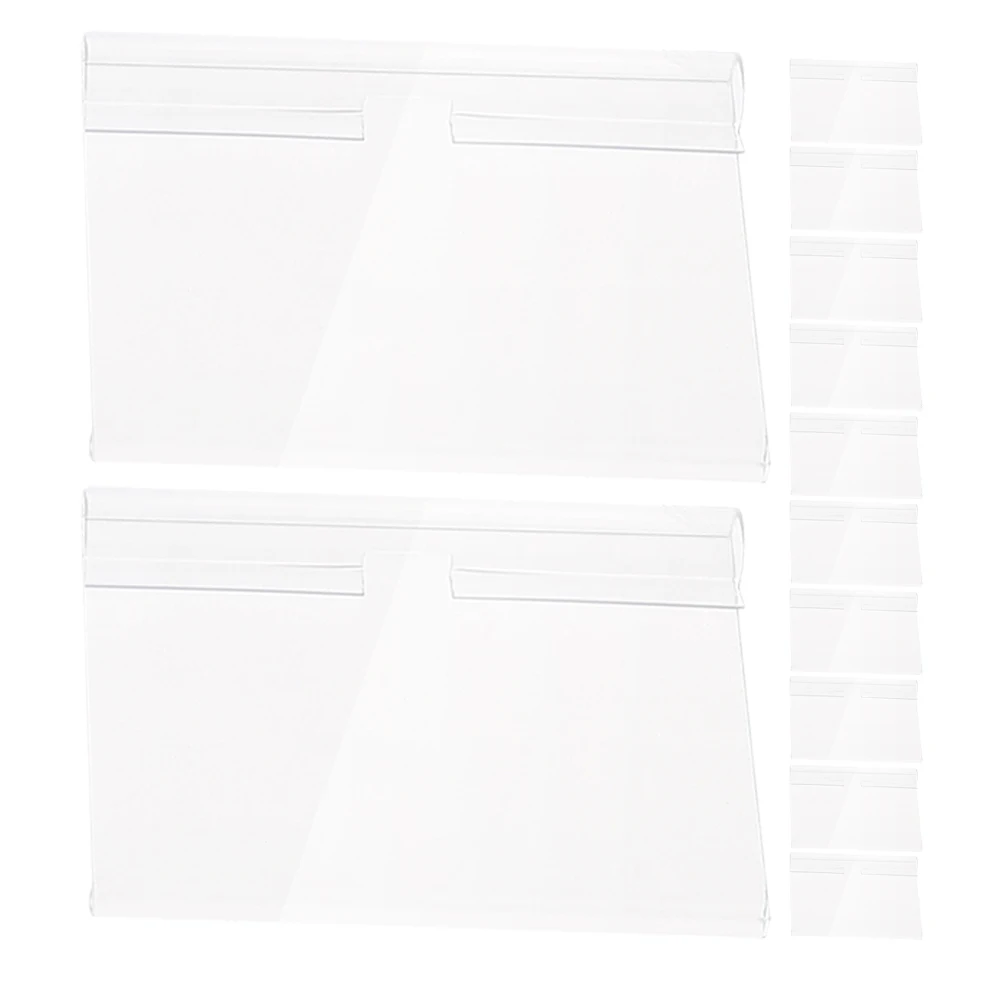 

120 Pcs Supermarket Label Shelf Clear Plastic Holder Sign Display Stand Merchandise The