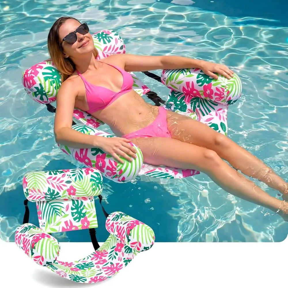

Iatable Pool loats Adult Heavy Duty ha loating Lounge Chairs Portable Blow up abric Pool Noodles Adjustable Tropical Water Hammo