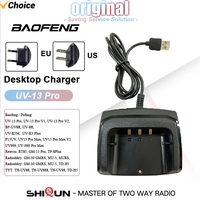 Baofeng Walkie Talkie UV13 Pro Charger UV-K5 Plus UV-8R UV-K5M Two Way Radio Accessories USB Desktop Charger Optional EU US Plug