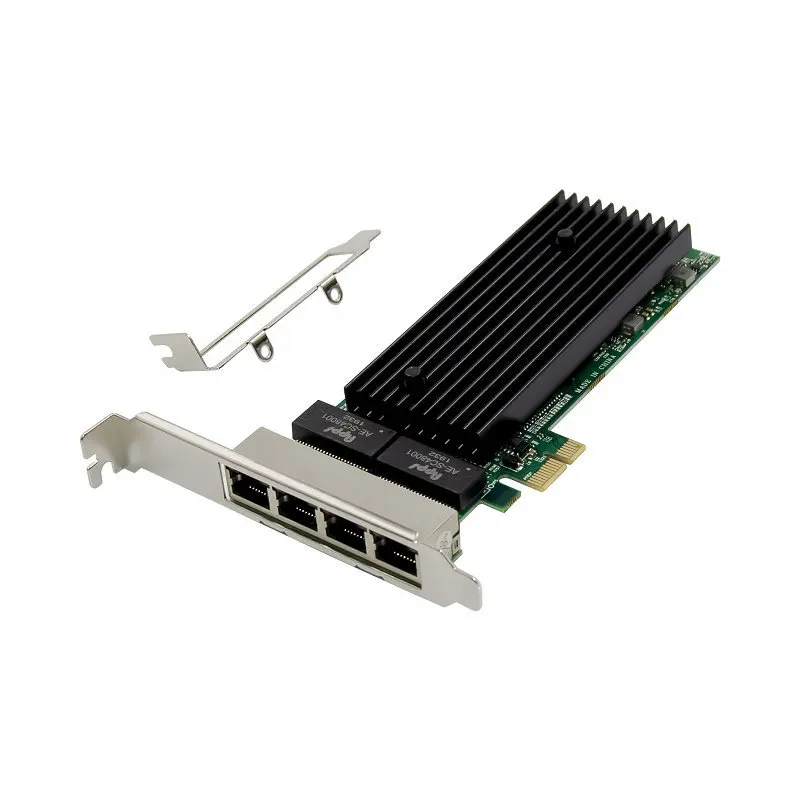 Placa de rede Gigabit PCIE, Desktop de servidor 4 portas, 82576 T4, sem aplicativo de disco, chassi pequeno, roteador macio