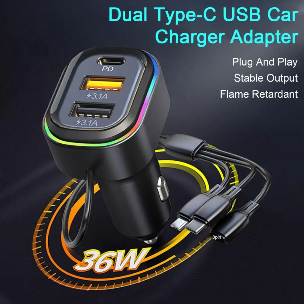 Car Charger  Convenient Stable Output Rust-proof  Dual USB Ports Car Adapter Socket Vehicle Supplies