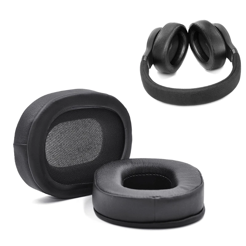 Couro almofadas para JBL, substituição Memória Foam, Ear Almofada Pads para E65BTNC Live 650BTNC Tune 660BTNC Duet NC Headphones, Earmuff