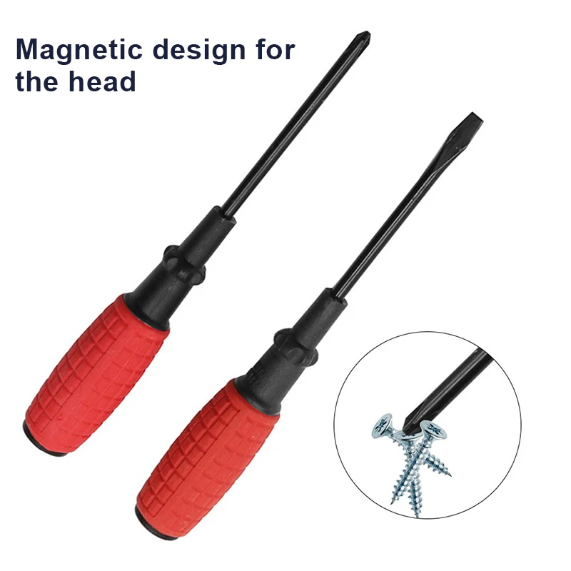 1Pcs 2/3/4/5/6/8Inch Magnetic Screwdriver High Hardness Slotted/cross Magnetic for Household Motorcycle/furniture Repair M4 M5M6