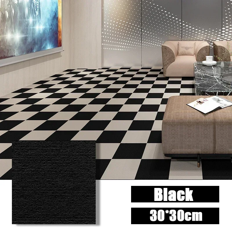 50PCS Self-adhesive Carpet Square 30x30cm Peel Stick Removable Sticker Floor Mats for DIY Home Furnishing Tiles Hallway Indoor