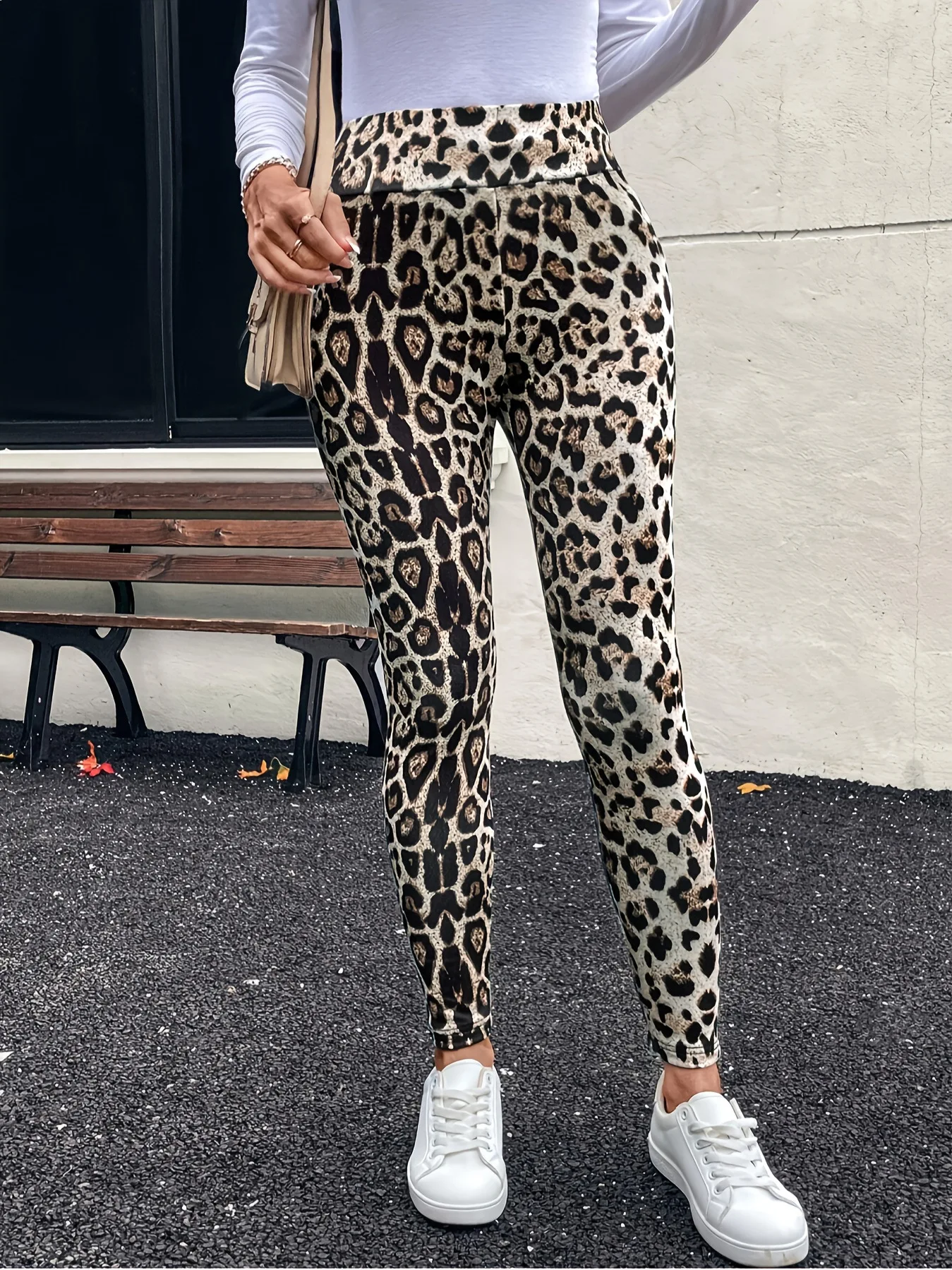 

Модные женские флисовые теплые леггинсы с леопардовым принтом, утягивающие брюки для йоги с подъемом бедер
