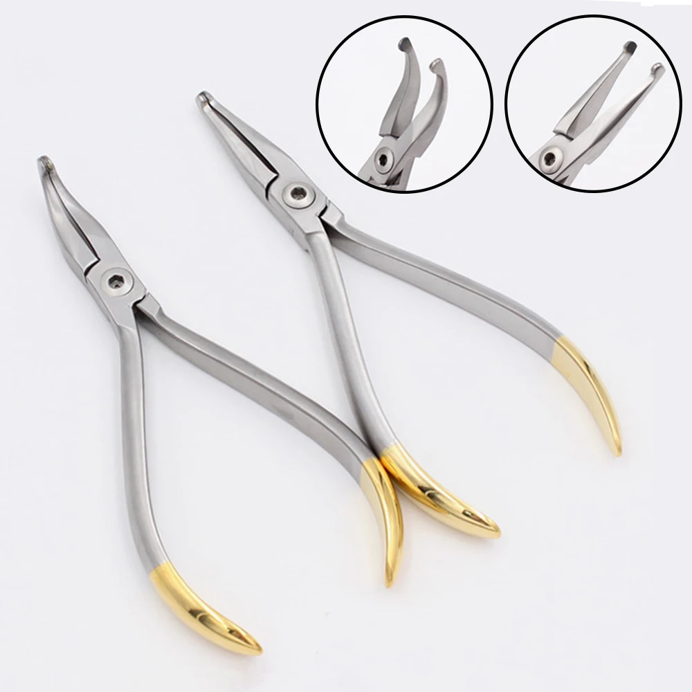 Dental How Zange Gerade + Gebogene Kieferorthopädische Gerade Bogendraht-Haltzange aus Edelstahl Dental How Zangen Forceps