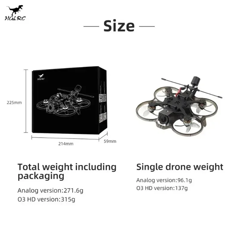 HGLRC Talon 2inch FPV Cinewhoop Kit SPECTER 15A AIO ZEUS 800mW Analog 1303.5 5500KV for RC FPV Mobula 8 Upgrade