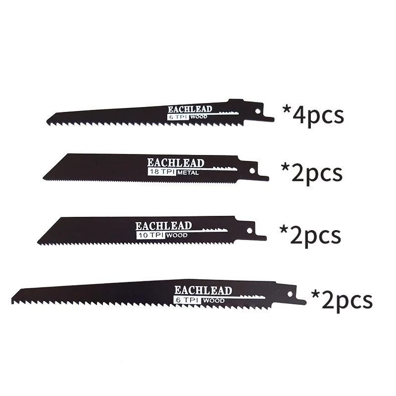 10PCS high carbon steel/ Bi-metal reciprocating saw blade set for metal/ wood working/ plastic / bone cutting DIY