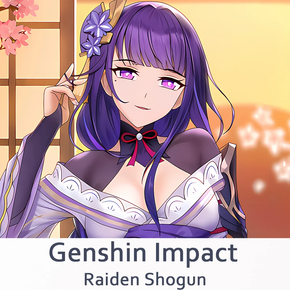 

Подушка Genshin Impact Raiden Shogun, мягкая подушка Dakimakura для косплея