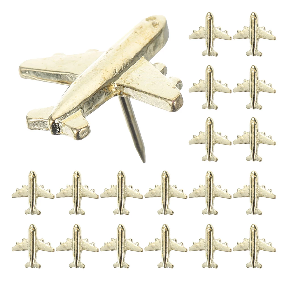 

60pcs Airplane Push Pin Decorative Thumb Tack Metal Travel World Map Marker For Bulletin Cork Board Photo Wall Hangings Poster