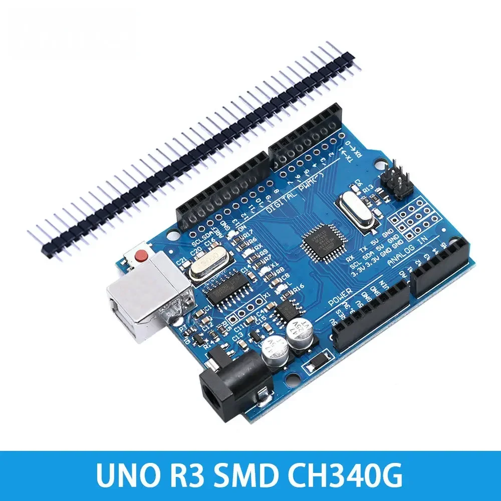 Placa de desenvolvimento com chip USB para serial CH340G e chip SMD ATmega328P para Arduino UNO R3, inclui e conjunto de chips ATEGA328P