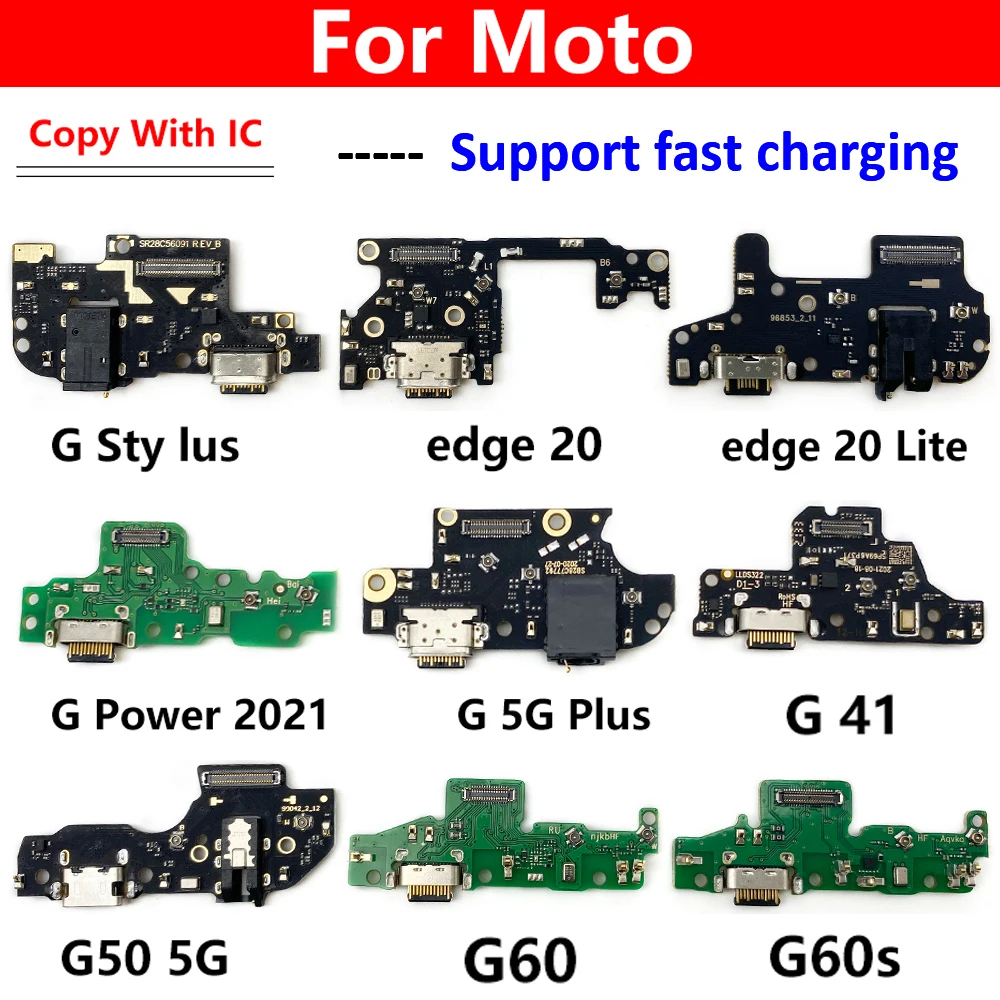 NEW USB Charging Port Board Cable Connector Parts For Moto G22 G71 E20 E40 G41 G60 G60S G51 5G G Stylus 2021 Power Edge 20 Lite