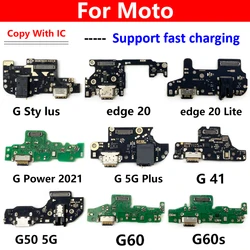 NEW USB Charging Port Board Cable Connector Parts For Moto G22 G71 E20 E40 G41 G60 G60S G51 5G G Stylus 2021 Power Edge 20 Lite