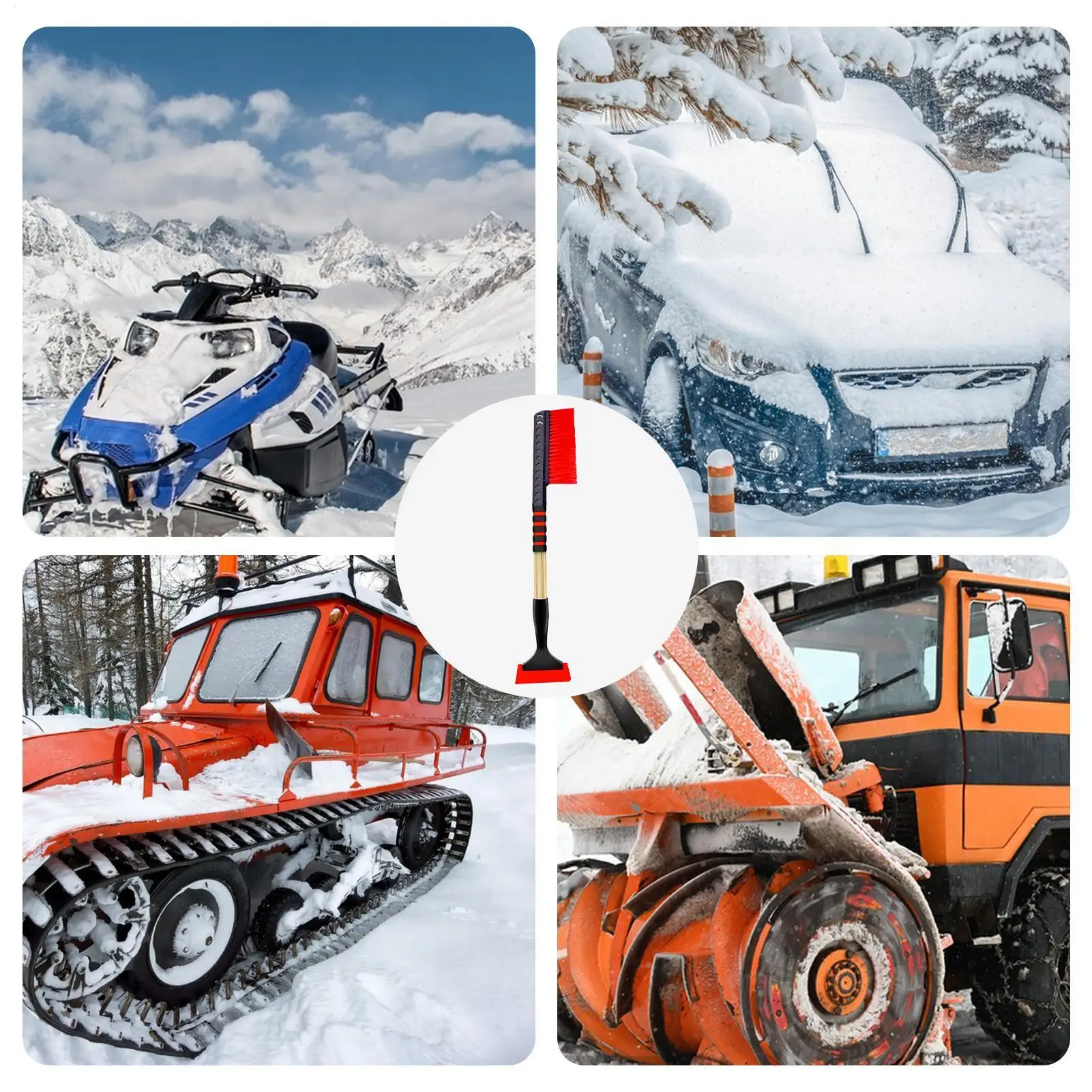 

Ice Scraper For Car Extendable Double-Head Shovel Double-Head Snow Removal Brush Ice Shovel For Windshield Window Truck Sedan RV