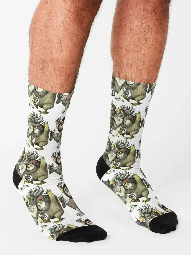 Wild Things Romp Graphic Socks Rugby hiking shoes crazy Men Socks Women's