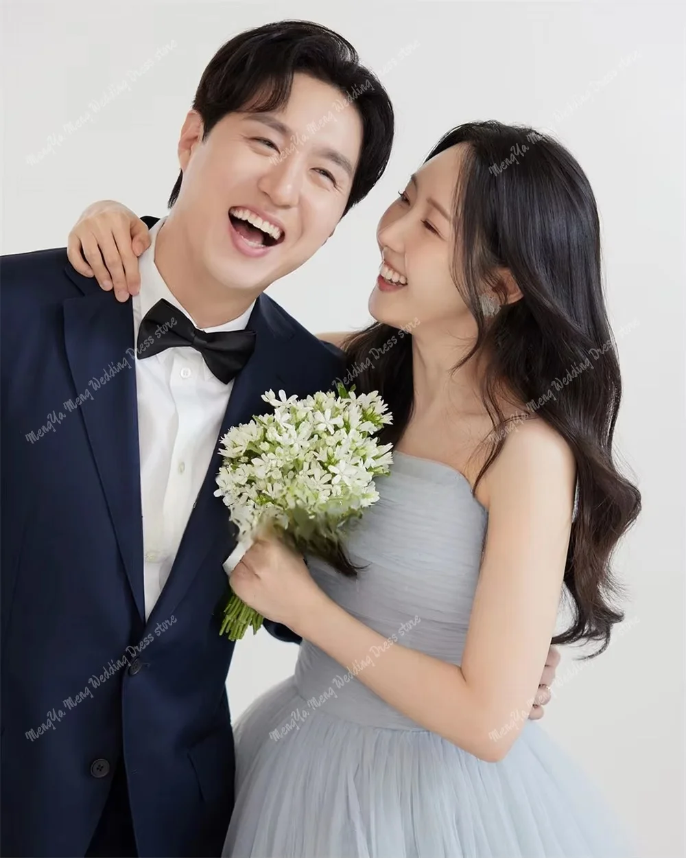 ZHUISHU Elegant Sky Blue Korea Wedding Dresses Strapless A-line Bridal Gown Fariy Soft Tulle Photo Shoot Dresses Customized 2025