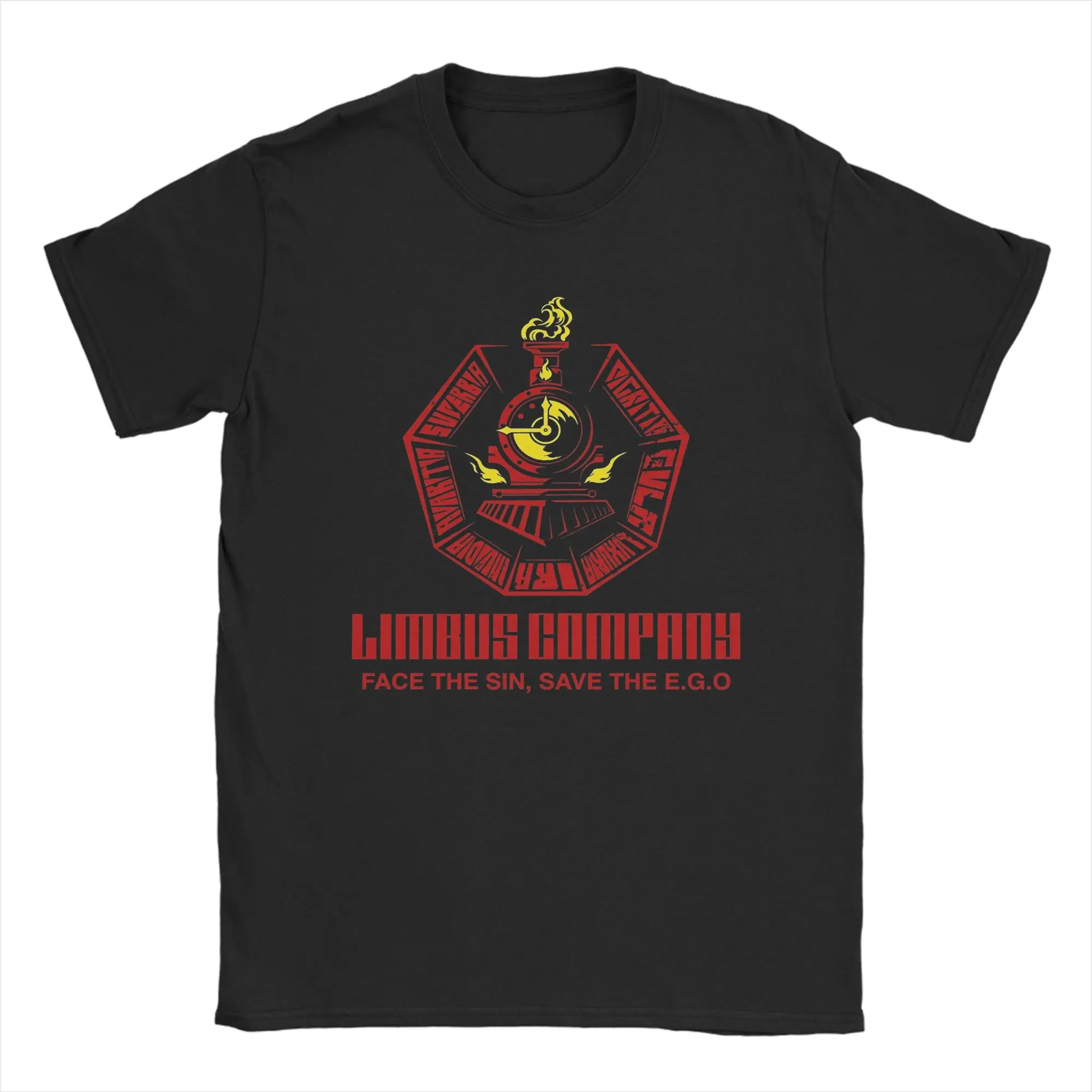 Men Limbus Company Logo Sin Train T Shirt  Pure Cotton Tops Fashion Short Sleeve Round Collar Tee Shirt Party T-Shirts
