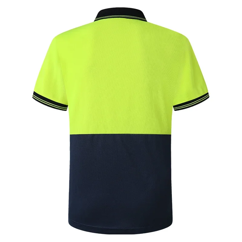 여름 대비 색 작업 폴로 티 셔츠 남성용 반팔 티셔츠 빠른 건조 투톤 작업복 티셔츠 탑 의류