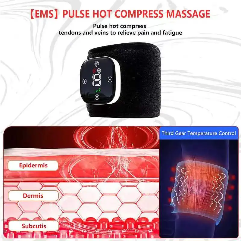 EMS intelligent Electric Massager For Hand And Leg Joint Meridians, 6-Mode Kneading, Warm sensation, Hot Compress Care Massager