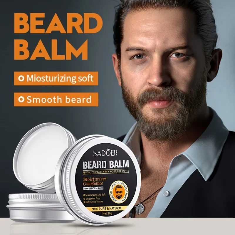 Men Beard Growth Kit Natural Beard Balm Wax and Beard Oil Moisturizing Dashing Gentlemen Effect Beard Styling Professional Care