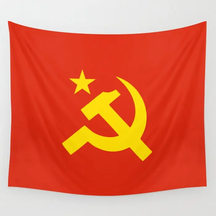 Communist Hammer & Sickle & Star Tapestry Wall Hanging Hippie Tapestries Rugs Home Living Room Dorm Decoration Blanket