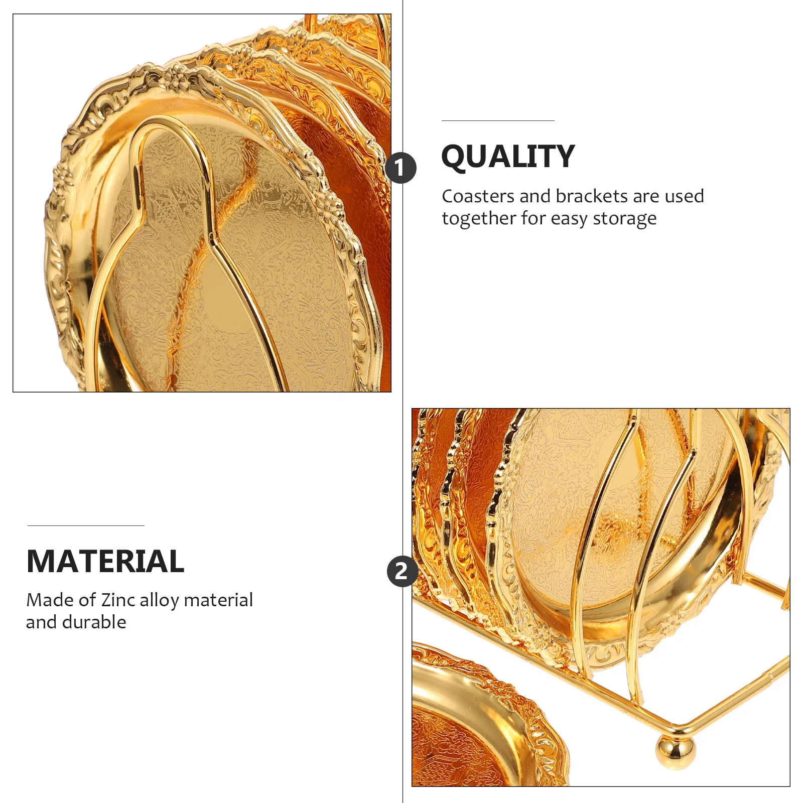 

1Set Metal Carved Cup Coaster Heat Resistant Leaf Shape Zinc Alloy Drink Mat Water Proof Kitchen Table Pad For Home Bar