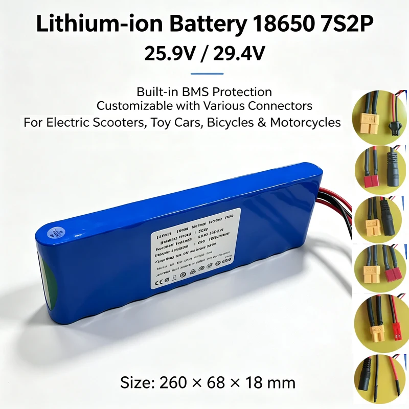 Customizable 7S2P 25.9V / 29.4V Electric Scooter Battery 6000mAh with Built-in BMS – Fits Hoverboards, Kids' Ride-on Cars & More