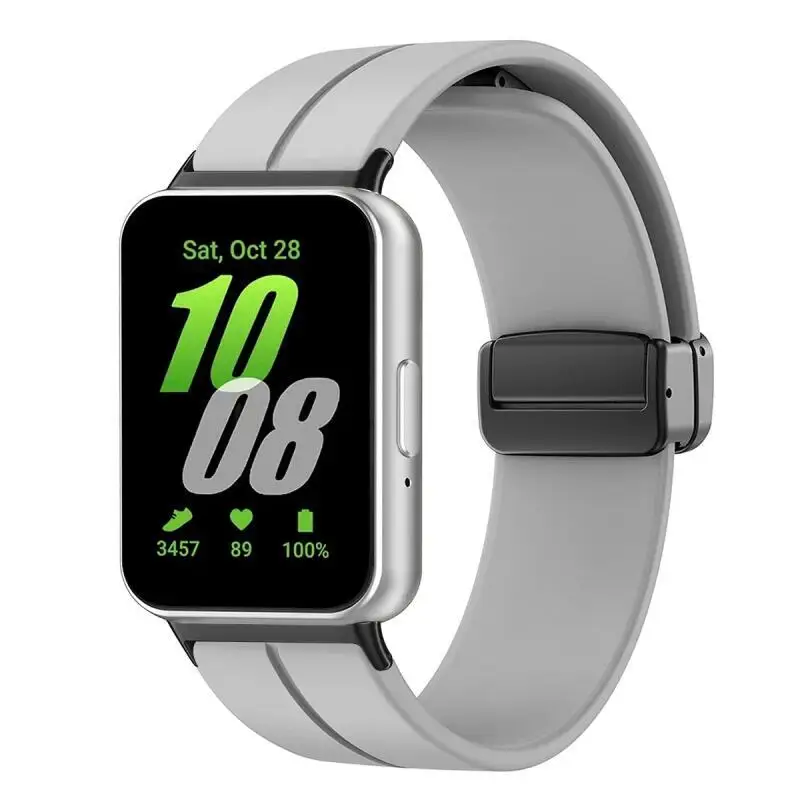 Magnetisches Armband für Samsung Galaxy Fit 3, Metallverbinder, Smartwatch-Armband, Correa Galaxy Fit 3, Silikonarmband-Zubehör – Detail 7