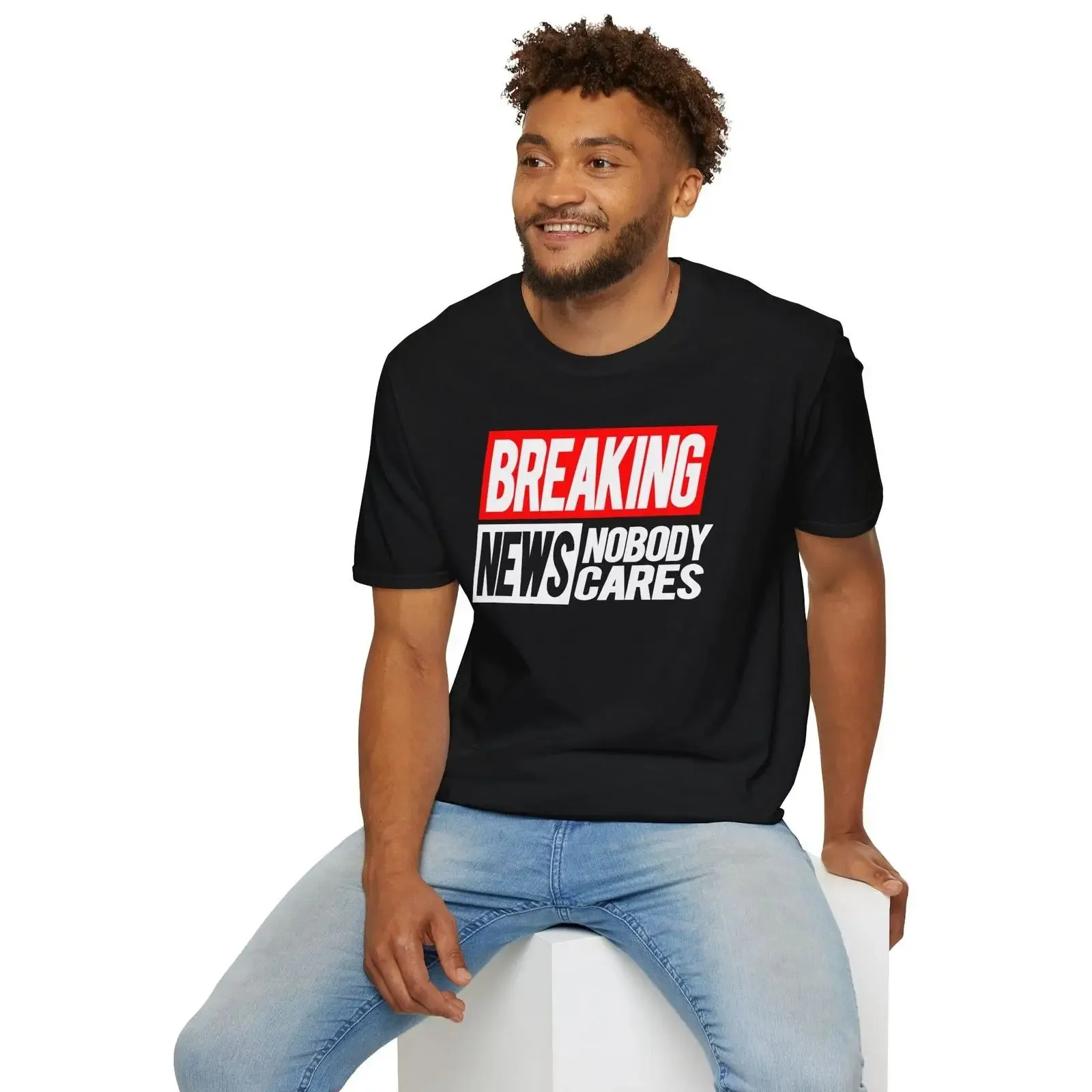 Breaking News Nobody Cares T shirt Funny Sarcastic Introverts s S 3XL vintage Washed Casual Stylish Unisex streetwear fashion