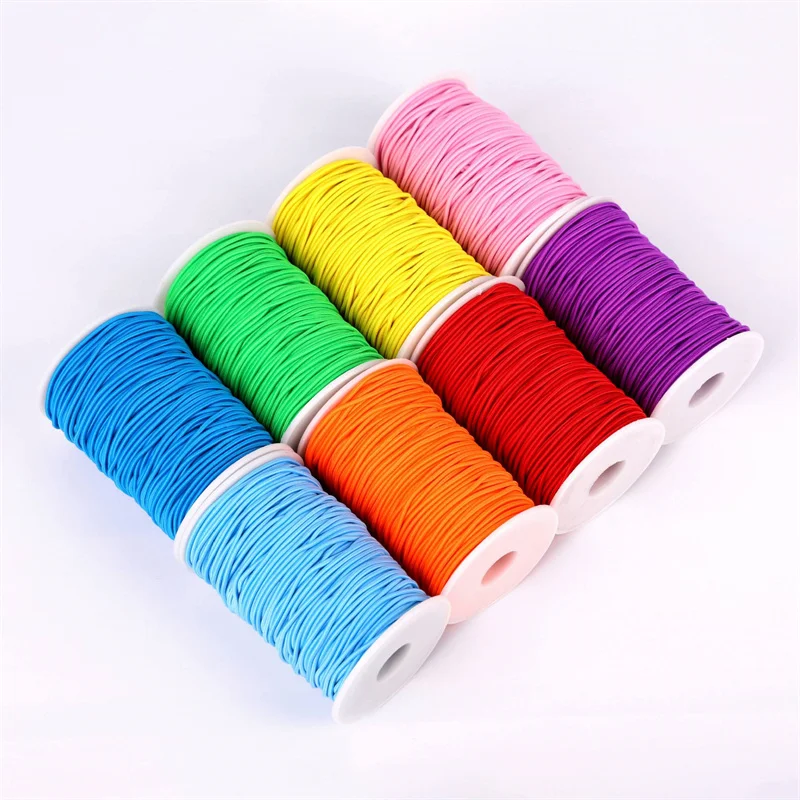 5yards 2mm High Elastic Round Elastic Band Rubber Band Elastic Cord for Jewelry Making Diy Handmade Sewing Accessories