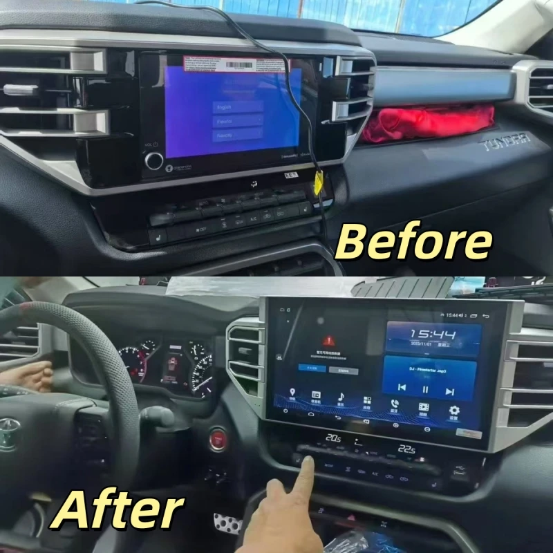 Big Screen Car Radio For Toyota Tundra 2020-2024 Android 13 Sequoia QLED Screen Stereo GPS Navi Multimedia Video Player CarPlay