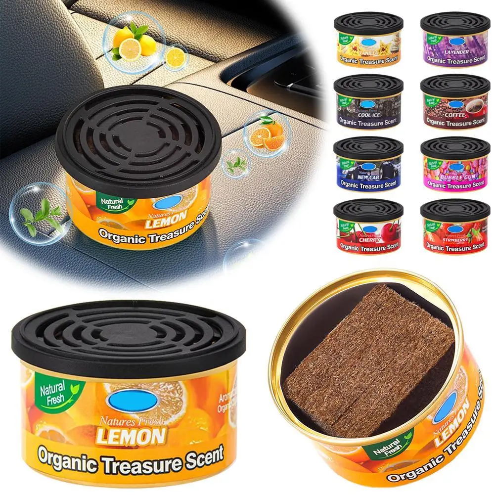 Car Fragrance Perfume Car Air Freshener Canned Essential Oil Wood Block Coffee Fragrance Long-Lasting Fragrance Household Odor
