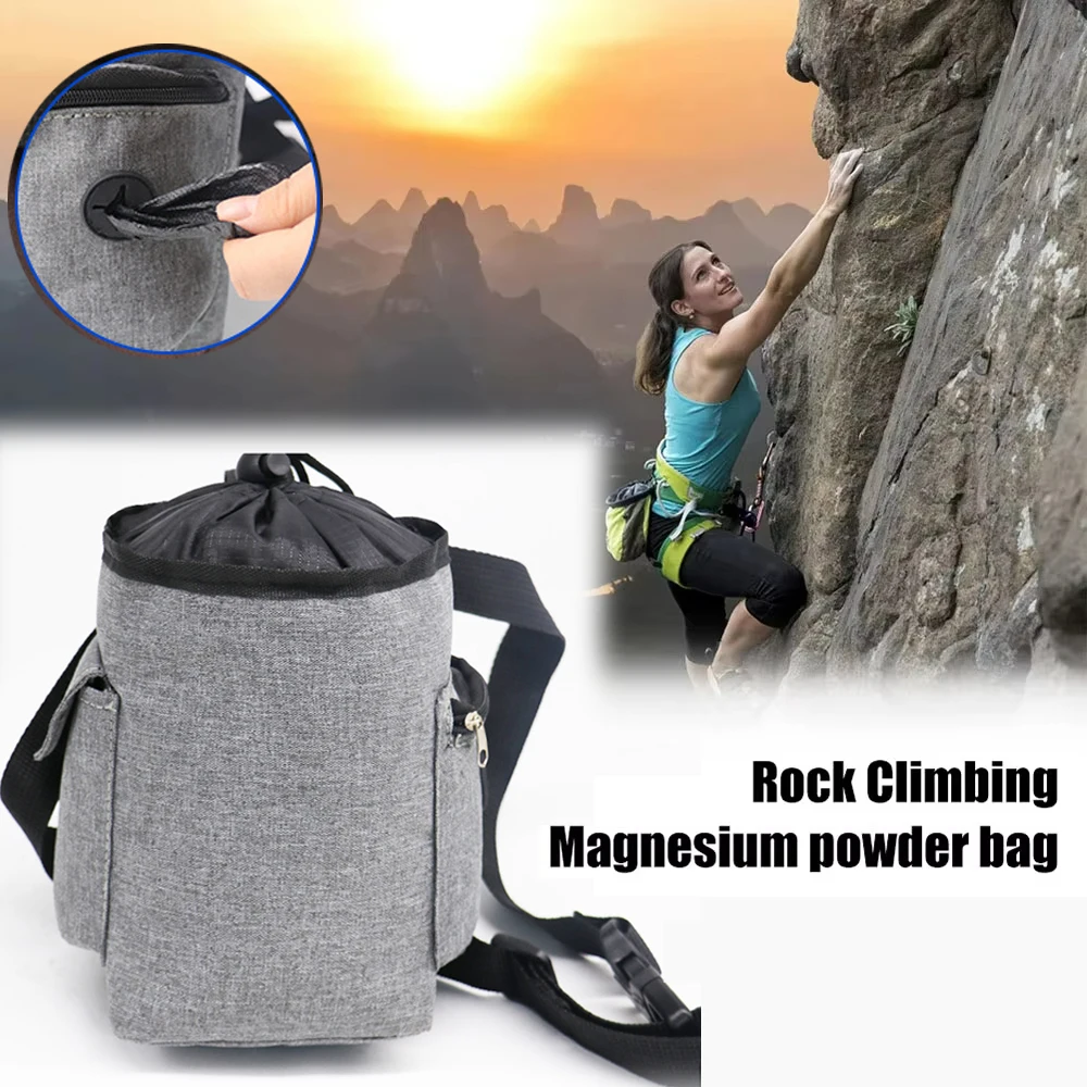 الرباط الطباشير حقيبة قابل للتعديل كيس التخزين مسحوق المغنيسيوم حقيبة المشي لمسافات طويلة تسلق رفع الأثقال في الهواء الطلق الحيوانات الأليفة وجبة خفيفة الخصر حقيبة #1