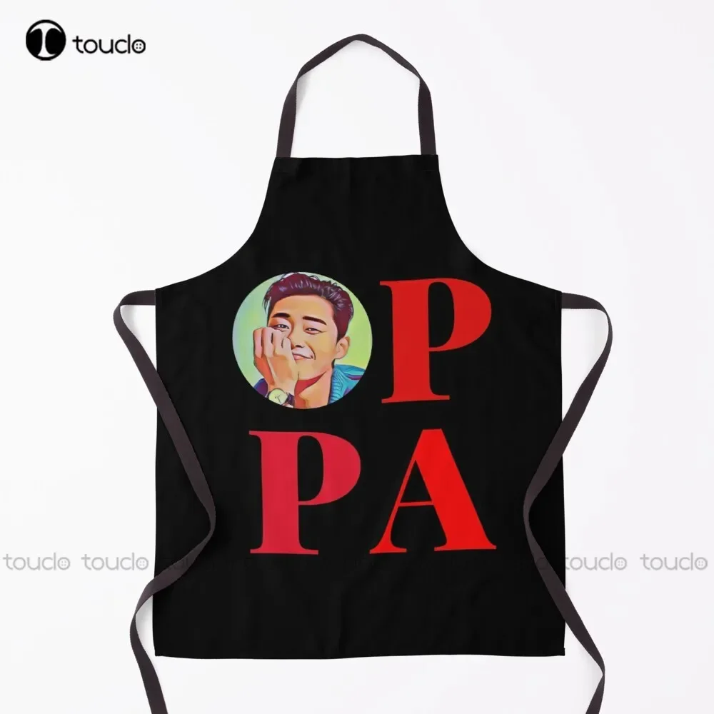 Parque Oppa Seo Joon. Psj Oppa Delantal Rosa Delantal para Mujeres Hombres Unisex Adulto Jardín Cocina Delantal de Limpieza del Hogar