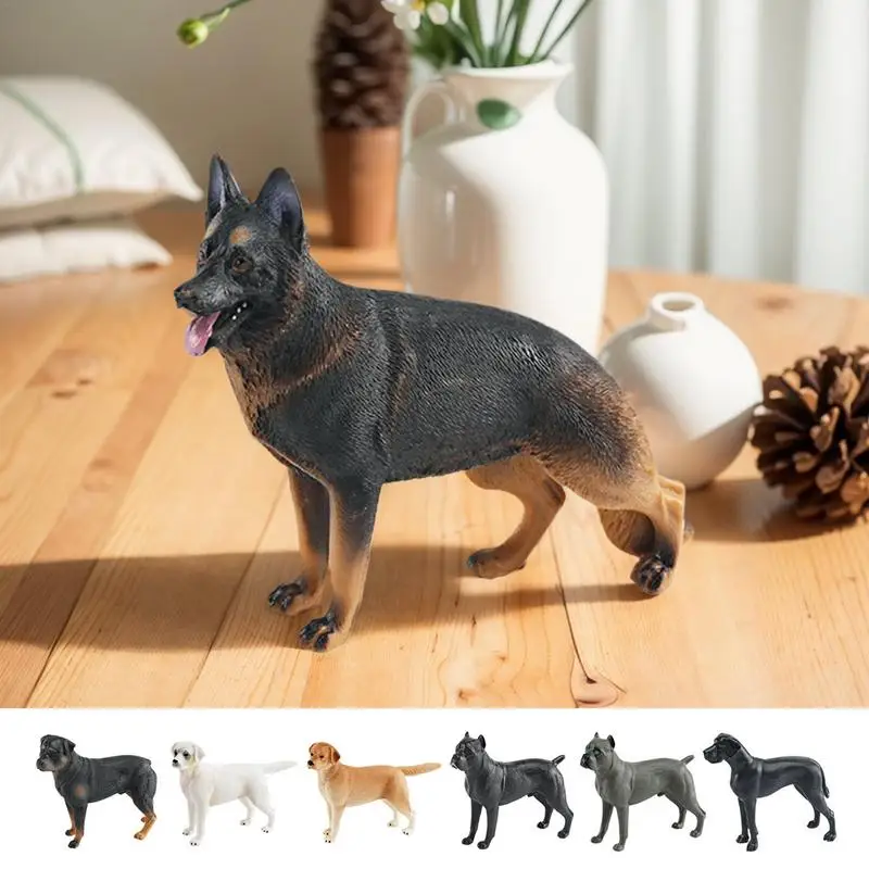 Figurine de chien de simulation pour la décoration de la maison, figurine de chiot, sculpture d'animaux, modèle de bouledogue Schnauzer, figurines d'action mignonnes, cadeaux de jouets pour enfants